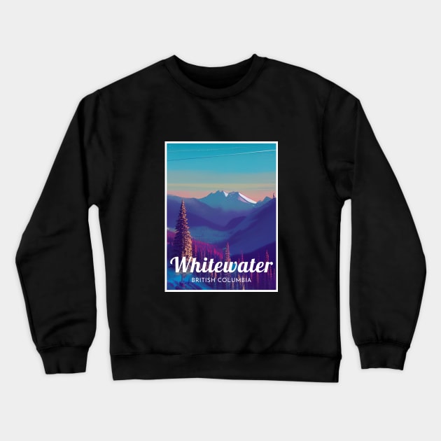 Whitewater British Columbia Canada Ski Crewneck Sweatshirt by UbunTo